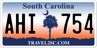 SC license plate AHI754