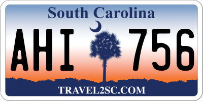 SC license plate AHI756