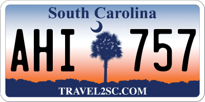 SC license plate AHI757