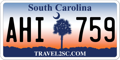 SC license plate AHI759