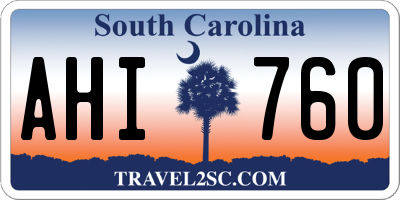 SC license plate AHI760