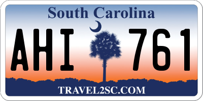 SC license plate AHI761