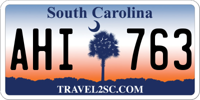 SC license plate AHI763