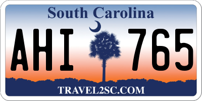 SC license plate AHI765