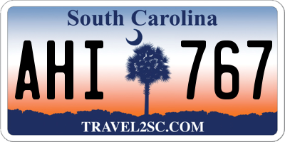 SC license plate AHI767