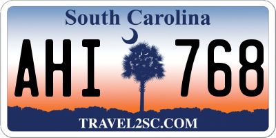 SC license plate AHI768
