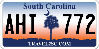 SC license plate AHI772