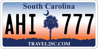 SC license plate AHI777