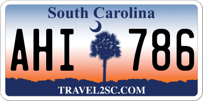 SC license plate AHI786