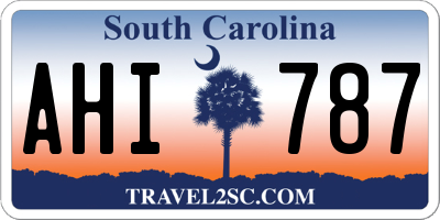 SC license plate AHI787