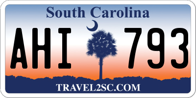 SC license plate AHI793