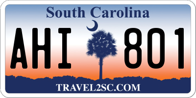 SC license plate AHI801