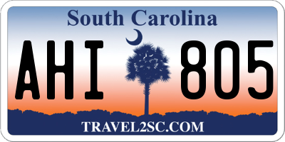 SC license plate AHI805