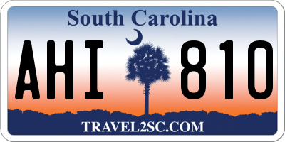 SC license plate AHI810