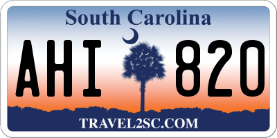 SC license plate AHI820