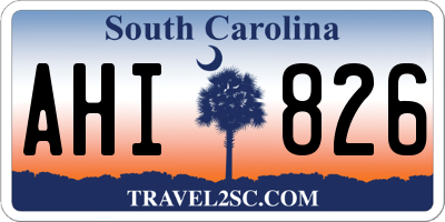 SC license plate AHI826
