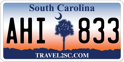 SC license plate AHI833