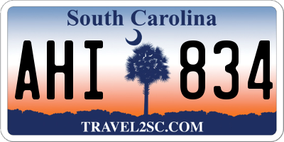 SC license plate AHI834