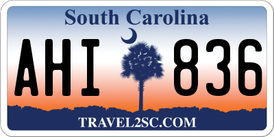 SC license plate AHI836