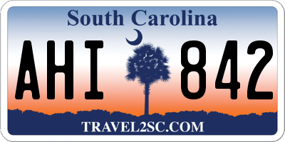 SC license plate AHI842