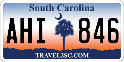 SC license plate AHI846
