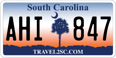 SC license plate AHI847