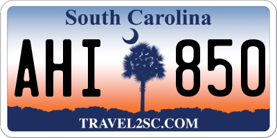 SC license plate AHI850