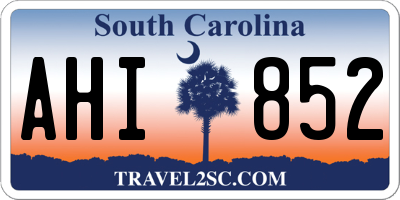 SC license plate AHI852