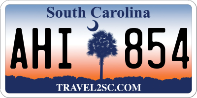 SC license plate AHI854