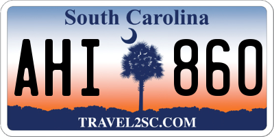 SC license plate AHI860