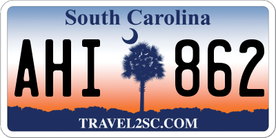 SC license plate AHI862