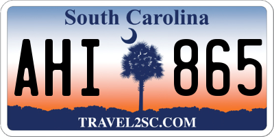 SC license plate AHI865