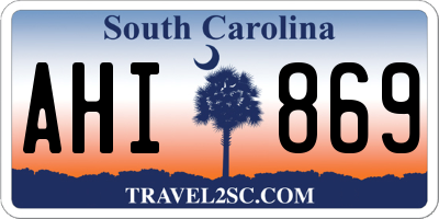 SC license plate AHI869