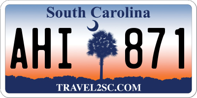 SC license plate AHI871