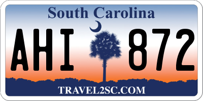 SC license plate AHI872