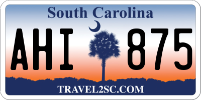 SC license plate AHI875