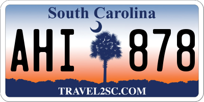 SC license plate AHI878