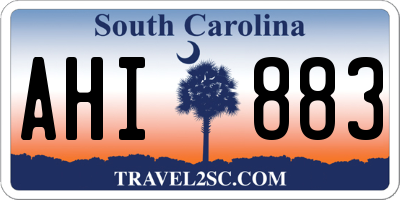 SC license plate AHI883