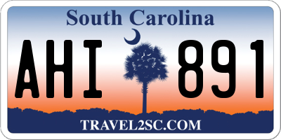 SC license plate AHI891