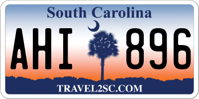 SC license plate AHI896
