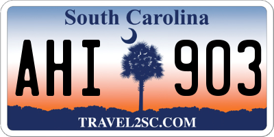 SC license plate AHI903