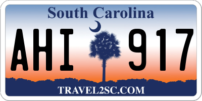 SC license plate AHI917