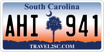 SC license plate AHI941