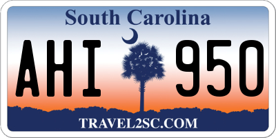 SC license plate AHI950