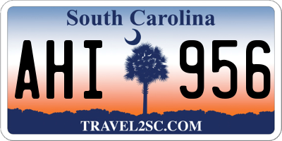 SC license plate AHI956
