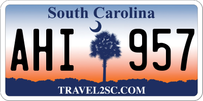 SC license plate AHI957