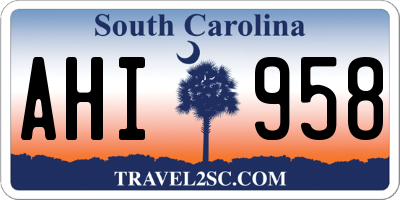 SC license plate AHI958