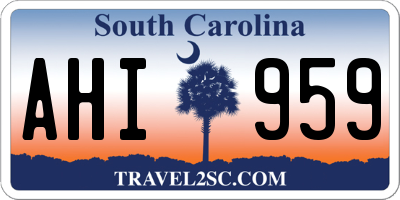 SC license plate AHI959