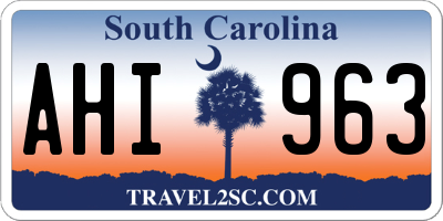 SC license plate AHI963