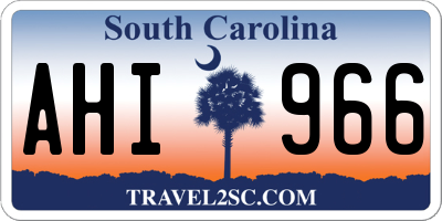 SC license plate AHI966